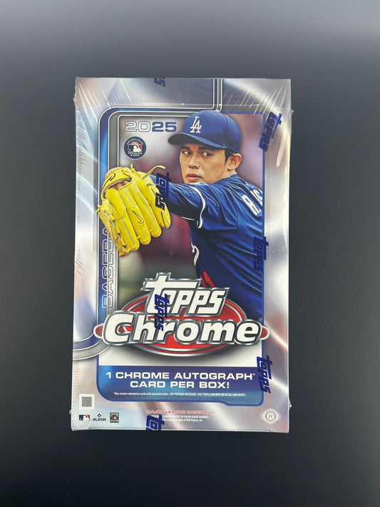 🎯 Hobby Box 2025 Topps Chrome Baseball (1 autógrafo garantizado)