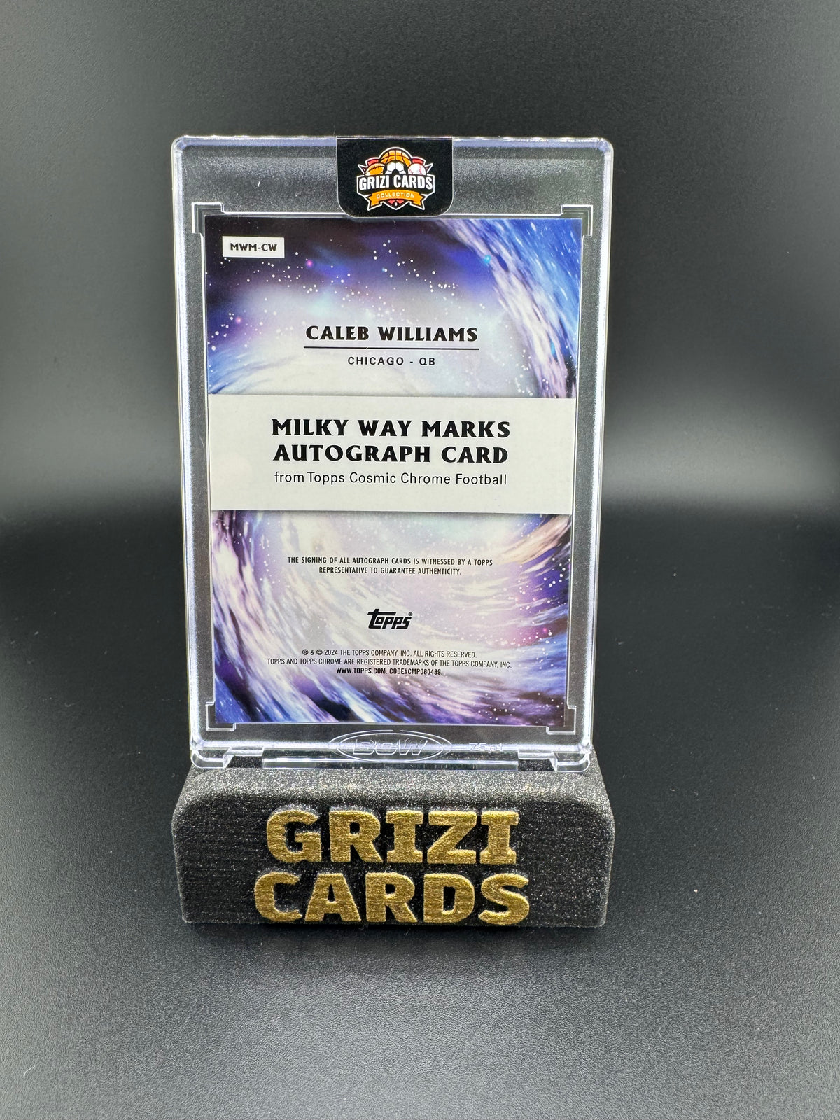Caleb Williams - Balón de fútbol Topps Cosmic Chrome - Marcas de la Vía Láctea Auto - /75
