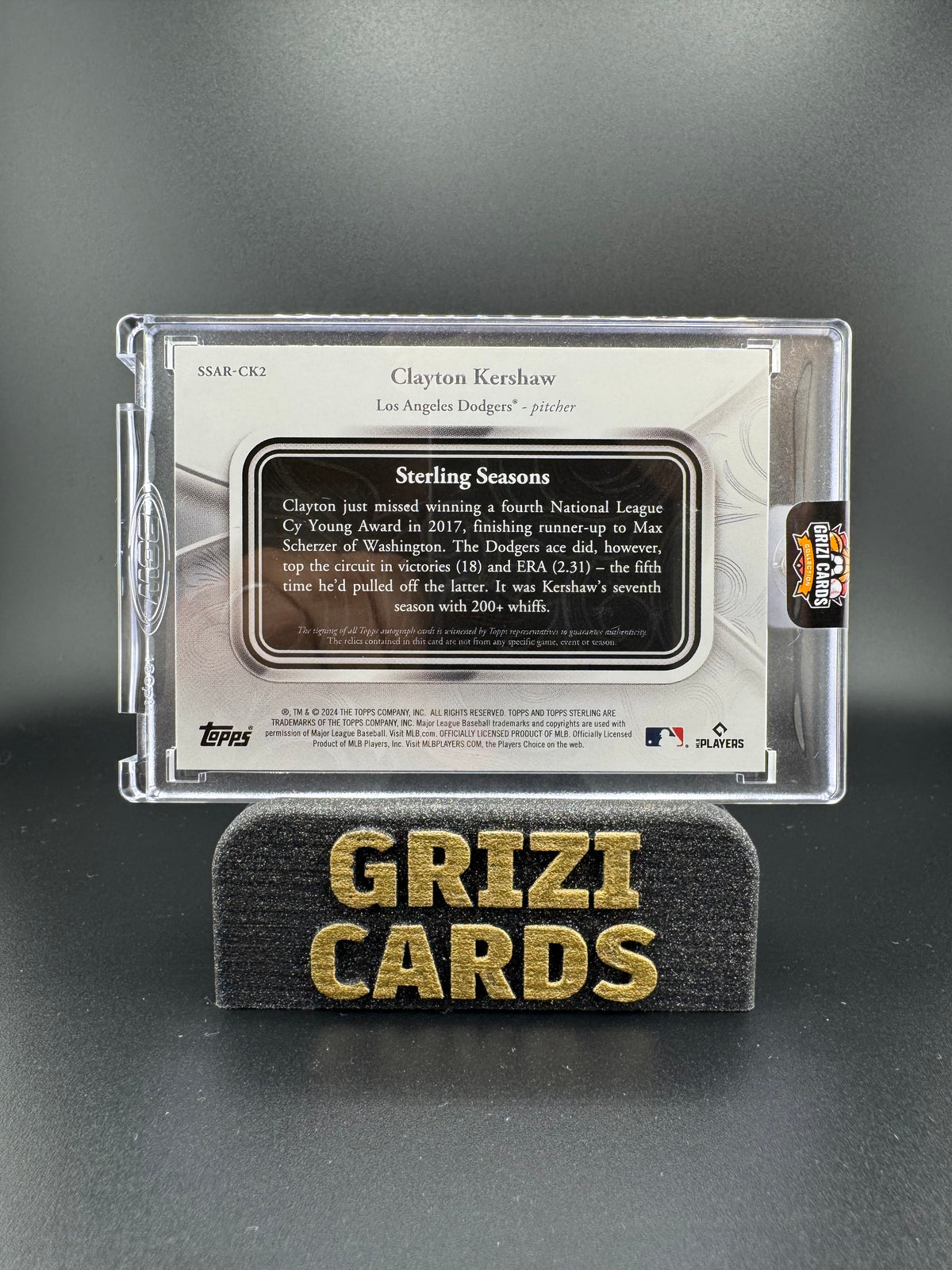 Clayton Kershaw – Topps Sterling 2024 – Parche de autógrafo de Sterling Seasons – 1/1
