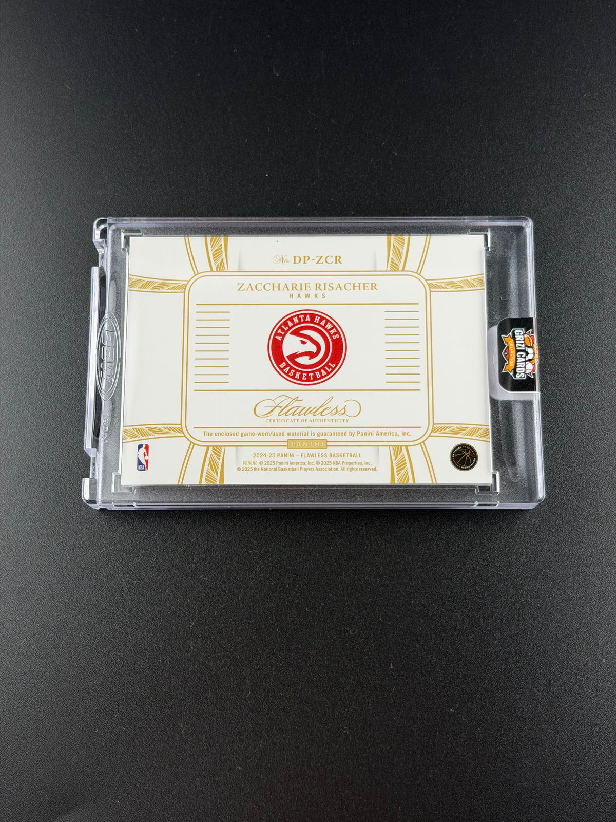 Zaccharie Risacher – Panini Flawless Basketball 2024/25 – Dual Patches – Rookie