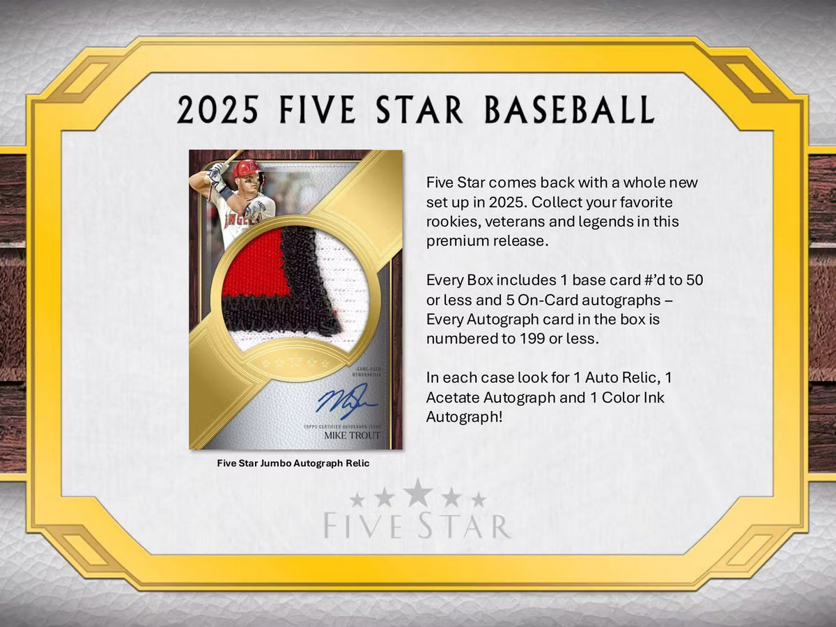 Topps Five Star Baseball 2025 Hobby Box