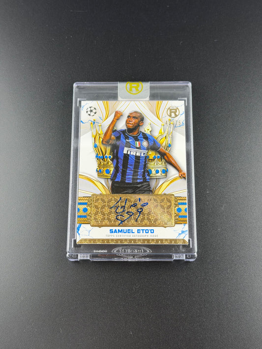 Samuel Eto'o - Topps Reverence UEFA Club Competitions 2024/25 - Crowned Legend Autograph - /75