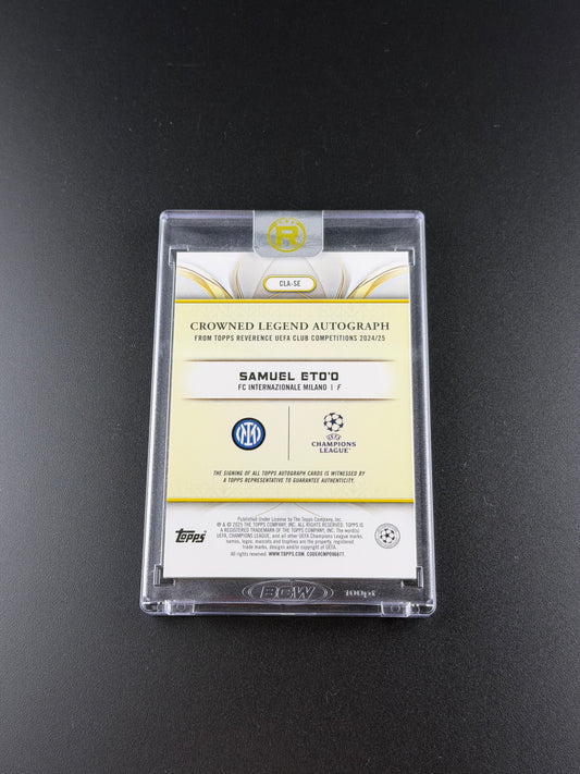 Samuel Eto'o - Topps Reverence UEFA Club Competitions 2024/25 - Crowned Legend Autograph - /75