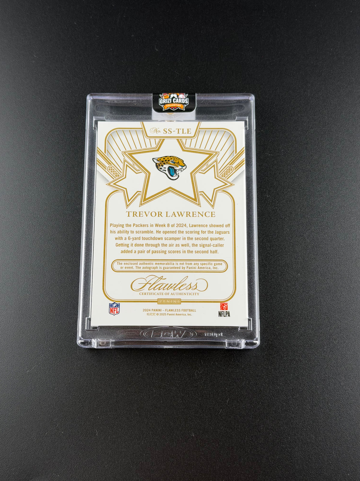Trevor Lawrence – 2024 Panini Flawless Football – Star Swatch Signatures Patch Auto – 10/20