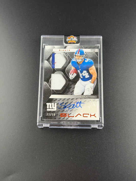 Cam Skattebo – 2024 Panini Black Football – Rookie Patch Autograph – /50